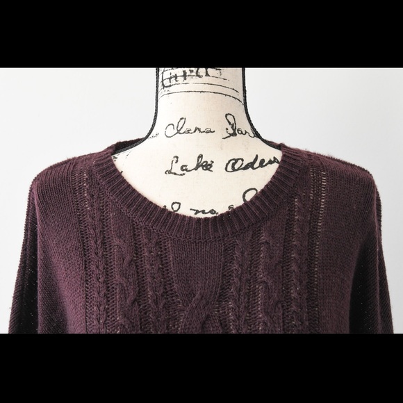 cupcakes & cashmere Deep Purple Layered Sleeve Sweater - Picture 4 of 5